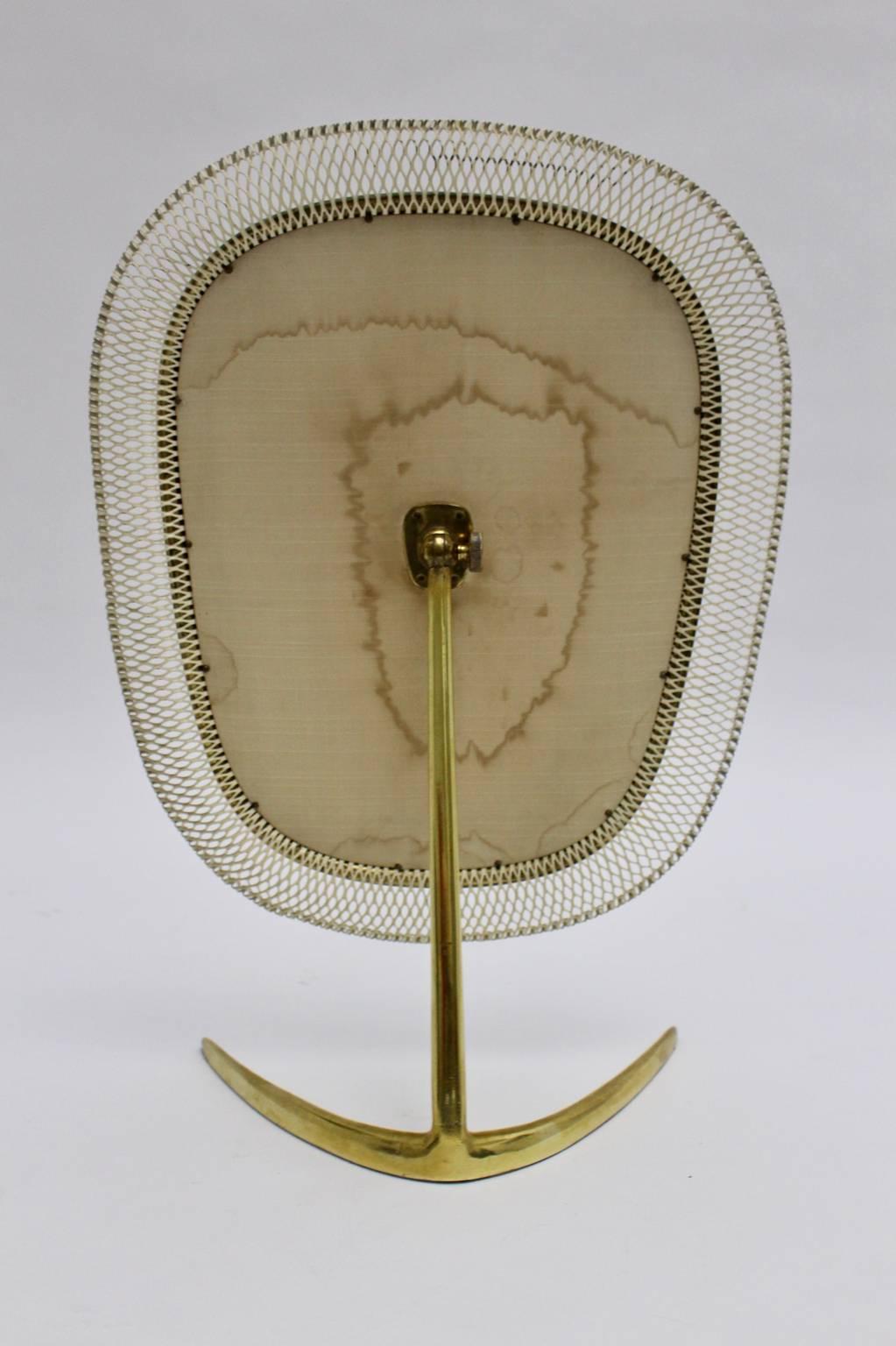 20th Century Brass Vintage Table Mirror by Vereinigte Werkstätten München circa 1958, Germany For Sale