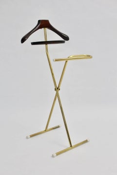Mid-Century Modern Brassed Tube Steel Vintage Valet, 1960s, Italy
