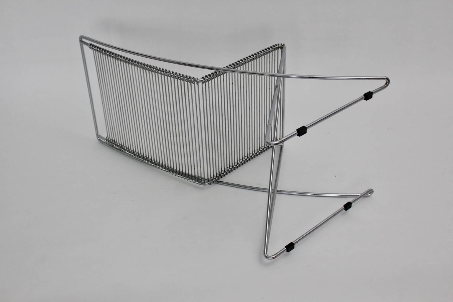 Late 20th Century Chromed Steel Wire Vintage Chairs Kreuzschwinger by Till Behrens, 1983, Germany