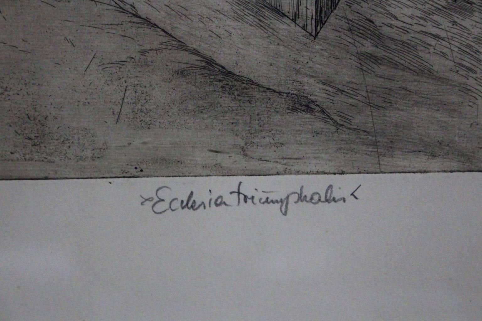 Black and White Surrealistic Etching by Manfred Ebster, Austria, 1966 in vendita 3