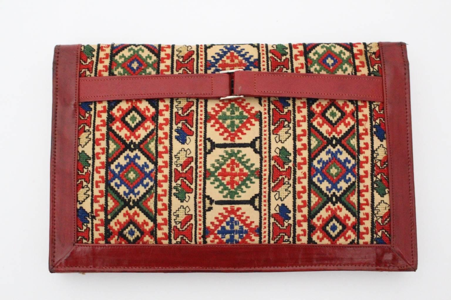 Mehrfarbige Handtasche Clutch aus den 1930er Jahren in Osteuropa (Art déco) im Angebot