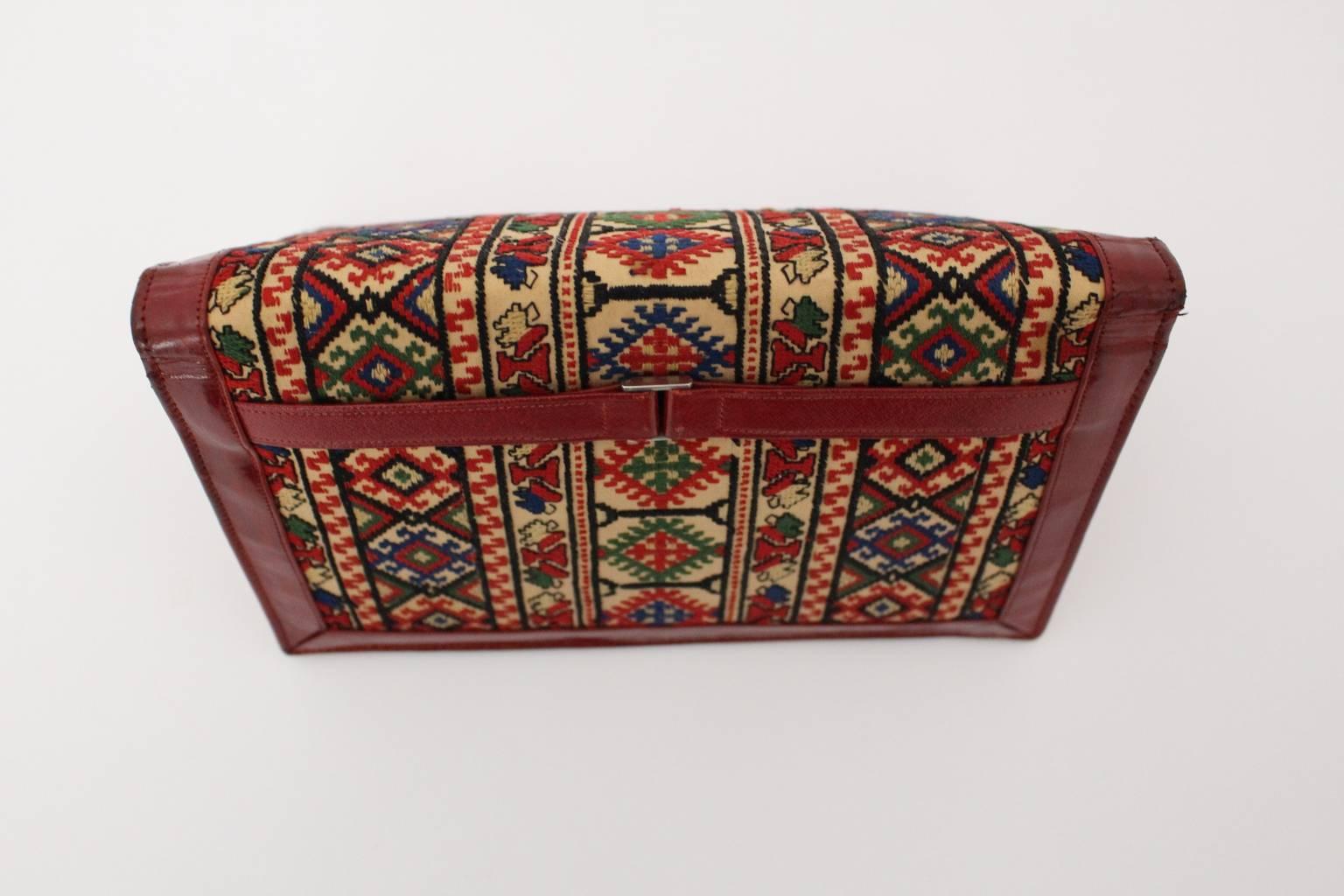 Multicolored Vintage Kelim Handbag Clutch 1930s Eastern Europe en venta 4