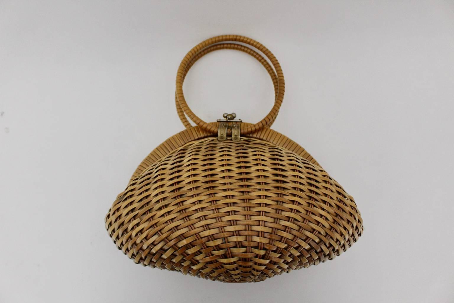 Italian Basket Ladies Hand Bag, 1950s, Italy