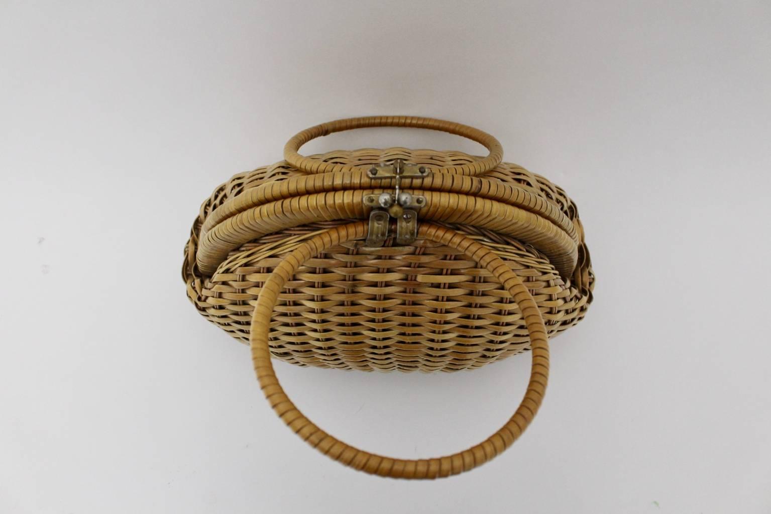 Mid-Century Modern Basket Ladies Hand Bag, 1950s, Italy