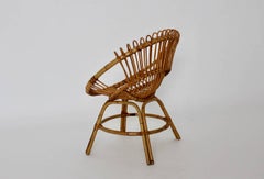 Mid Century Modern Rattan Chair by Janine Abraham & Dirk Jan Rol, France, 1960s
