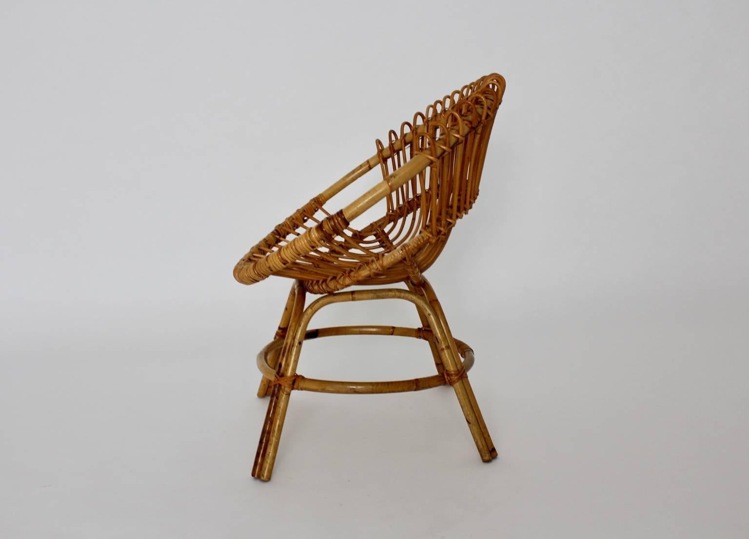 wicker mid century modern chair