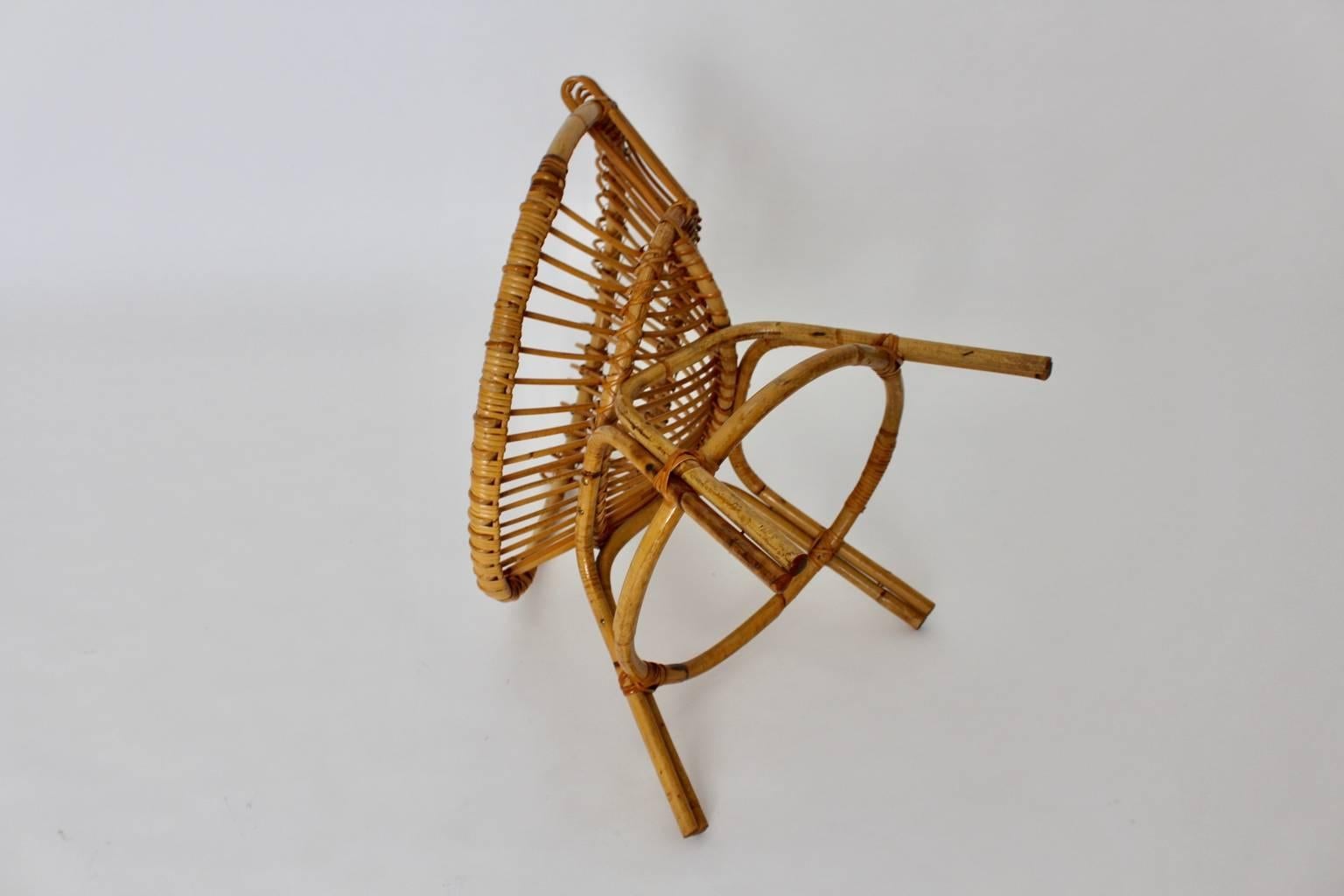 Mid Century Modern Rattan Chair by Janine Abraham & Dirk Jan Rol, France, 1960s For Sale 2