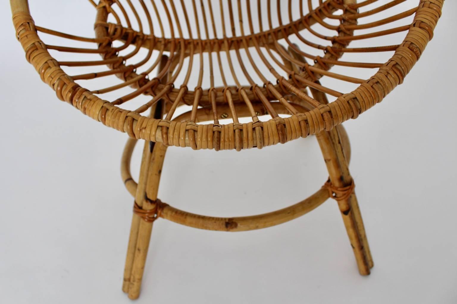 Mid Century Modern Rattan Chair by Janine Abraham & Dirk Jan Rol, France, 1960s For Sale 3