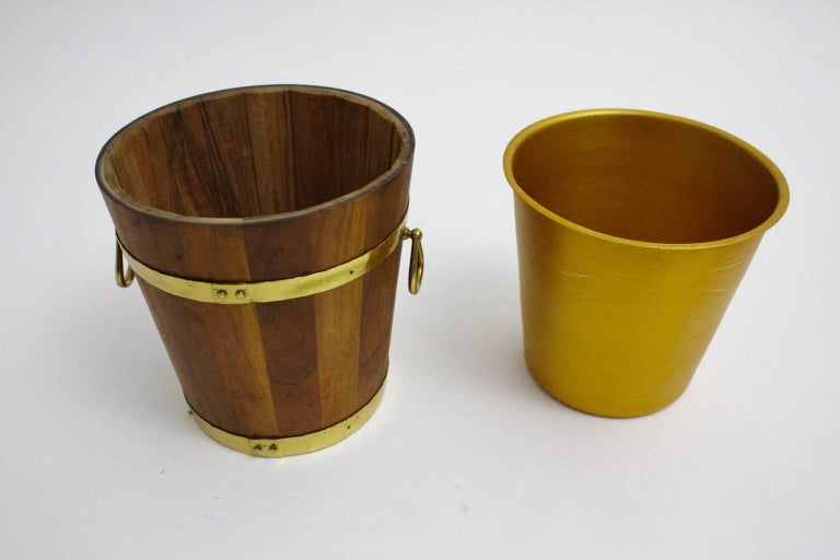 Brown Walnut Wine Cooler 1970s For Sale at 1stdibs