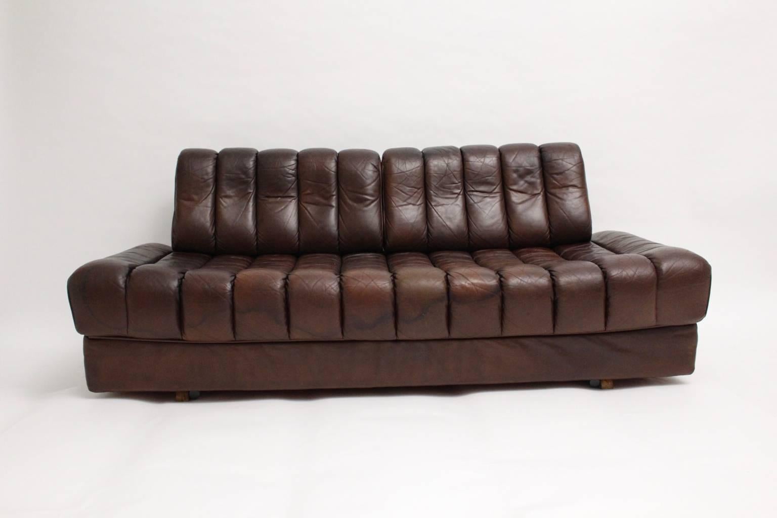 Mid-Century Modern De Sede DS 85 Brown Leather Daybed or Sofa 1970s, Switzerland