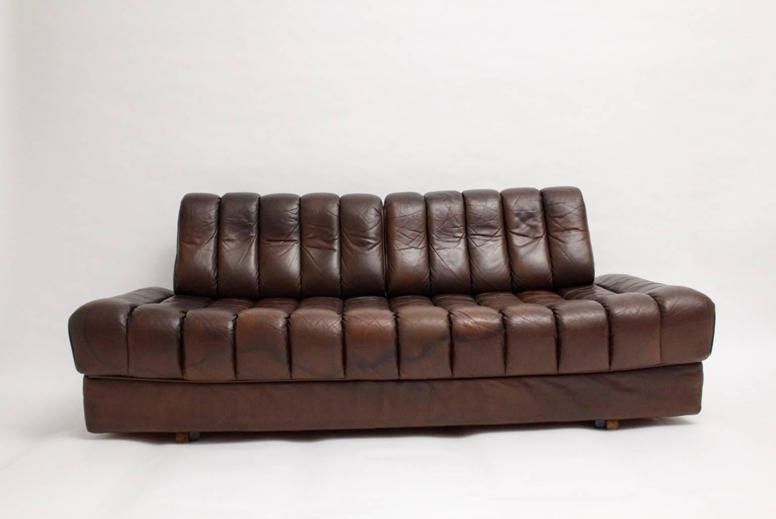 Swiss De Sede DS 85 Brown Leather Daybed or Sofa 1970s, Switzerland