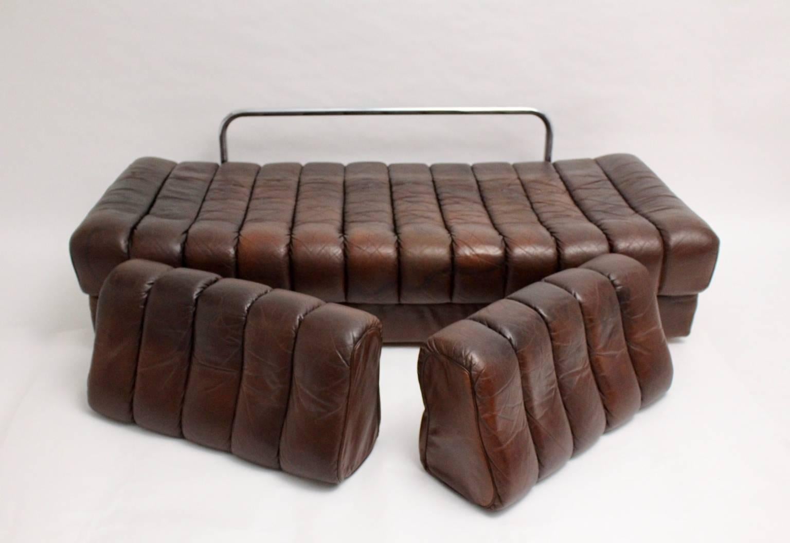 De Sede DS 85 Brown Leather Daybed or Sofa 1970s, Switzerland 1