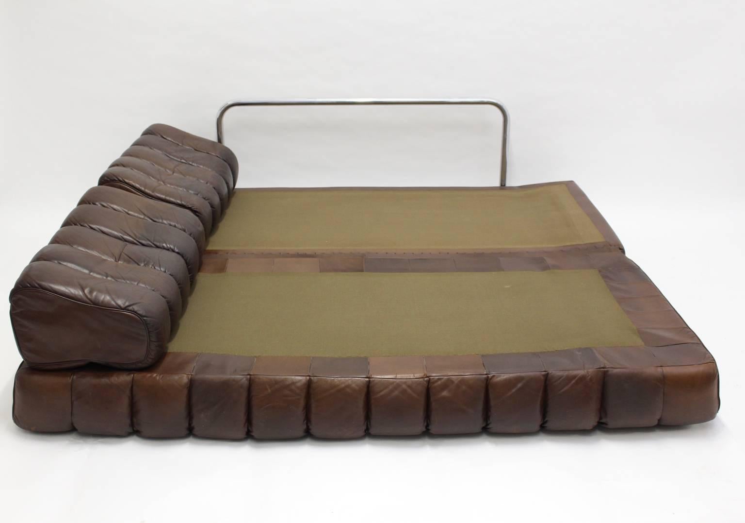 De Sede DS 85 Brown Leather Daybed or Sofa 1970s, Switzerland 2