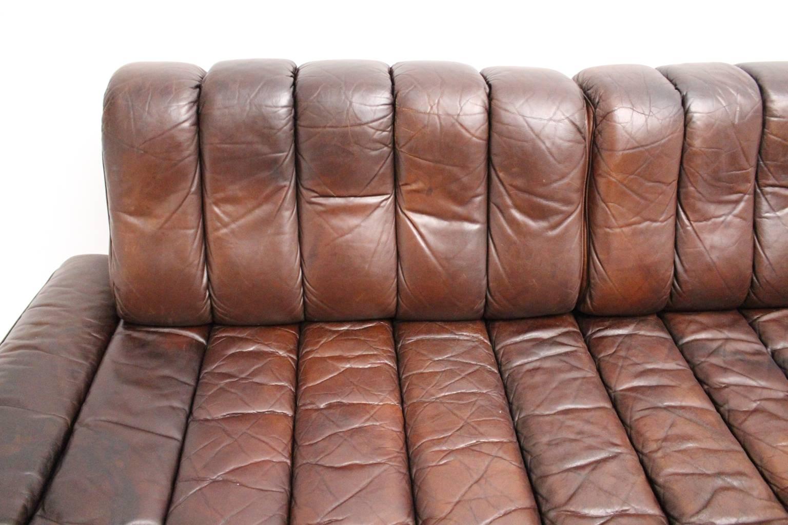 De Sede DS 85 Brown Leather Daybed or Sofa 1970s, Switzerland 2