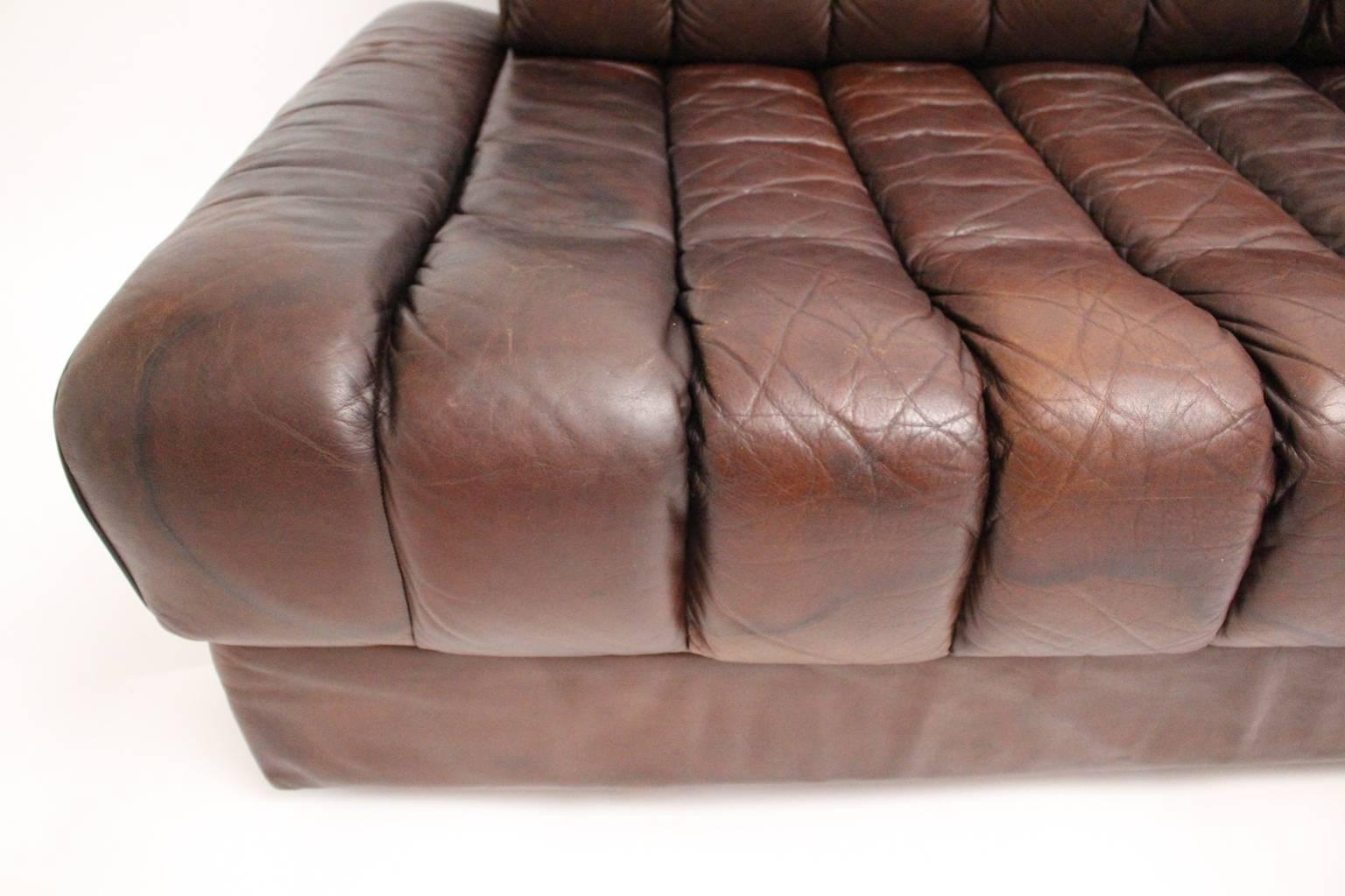 De Sede DS 85 Brown Leather Daybed or Sofa 1970s, Switzerland 4