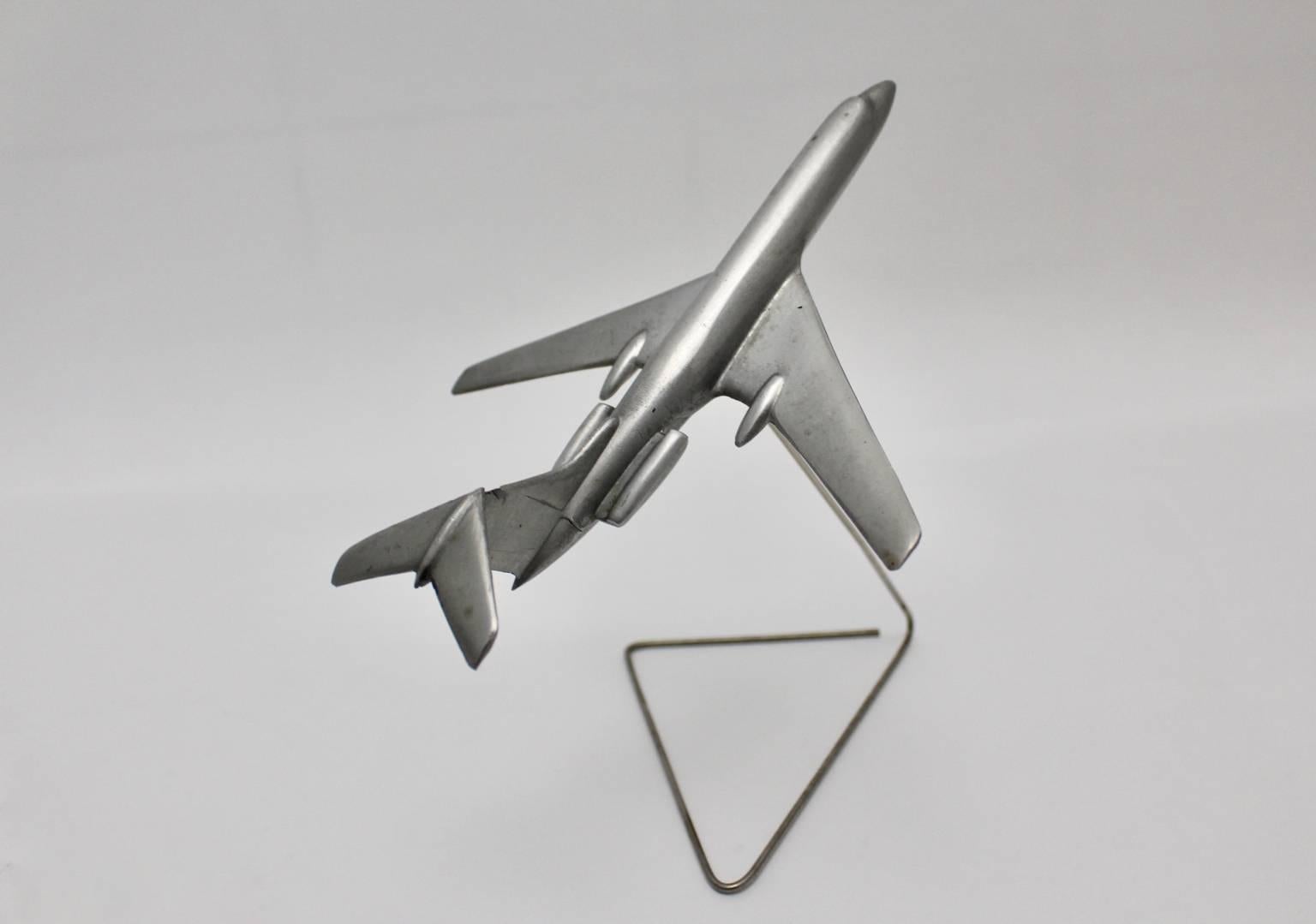 Aluminium Jet Aircraft Model, 1960s In Good Condition In Vienna, AT