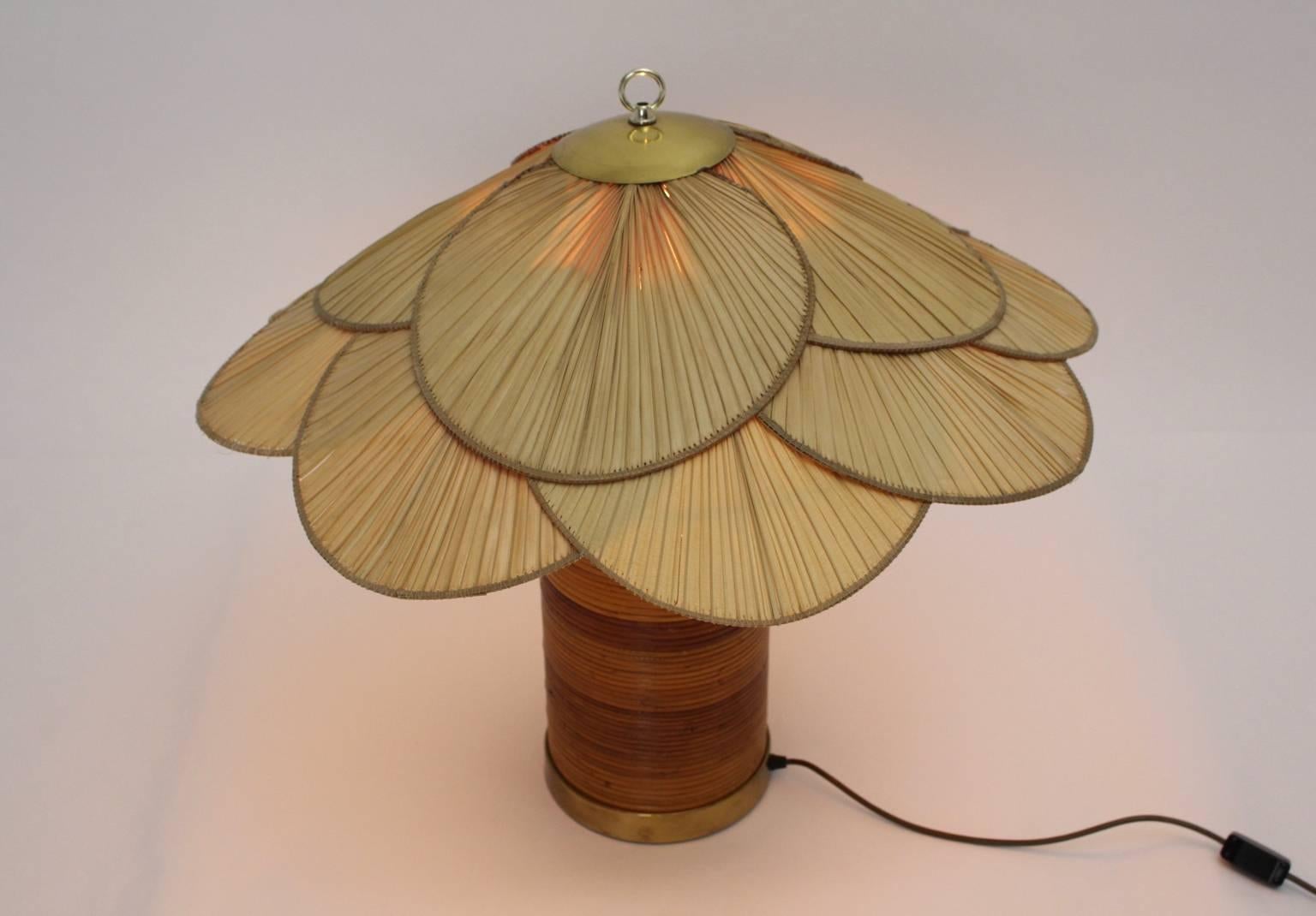 European Rattan Vintage Table Lamp by Ingo Maurer, 1970s, Germany