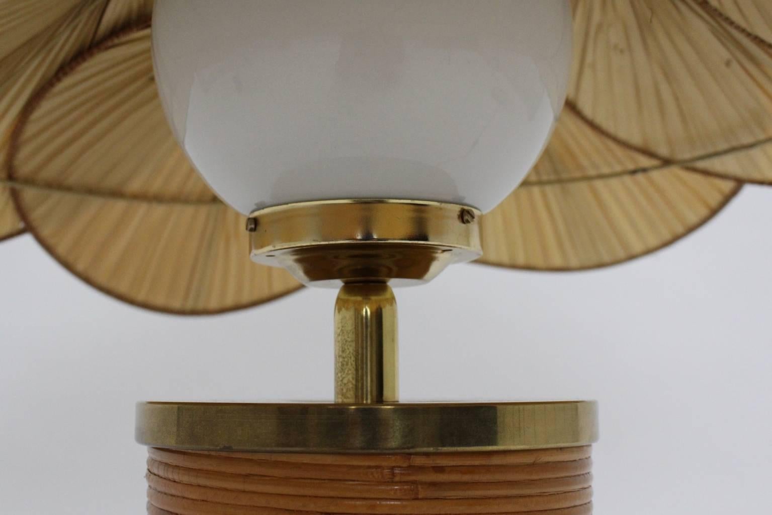 Rattan Vintage Table Lamp by Ingo Maurer, 1970s, Germany In Good Condition In Vienna, AT