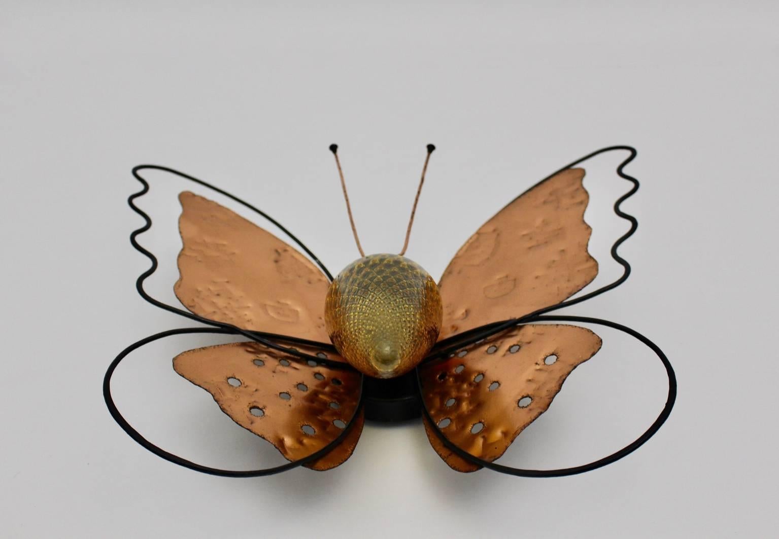 Mid Century Modern Metal Wall Light Butterfly Mid-Century Modern Austria, 1950s For Sale 1