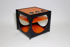 Space Age  Orange and Black Vintage Plastic Bar Cart, Germany, 1960s