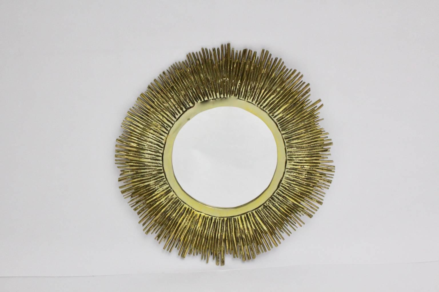 Mid-Century Modern Mid Century Modern Brass Sunburst Mirror France, 1960s