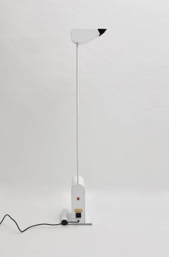 Modernistische Stehlampe aus weißem Metall von Hartmut Engels, 1985