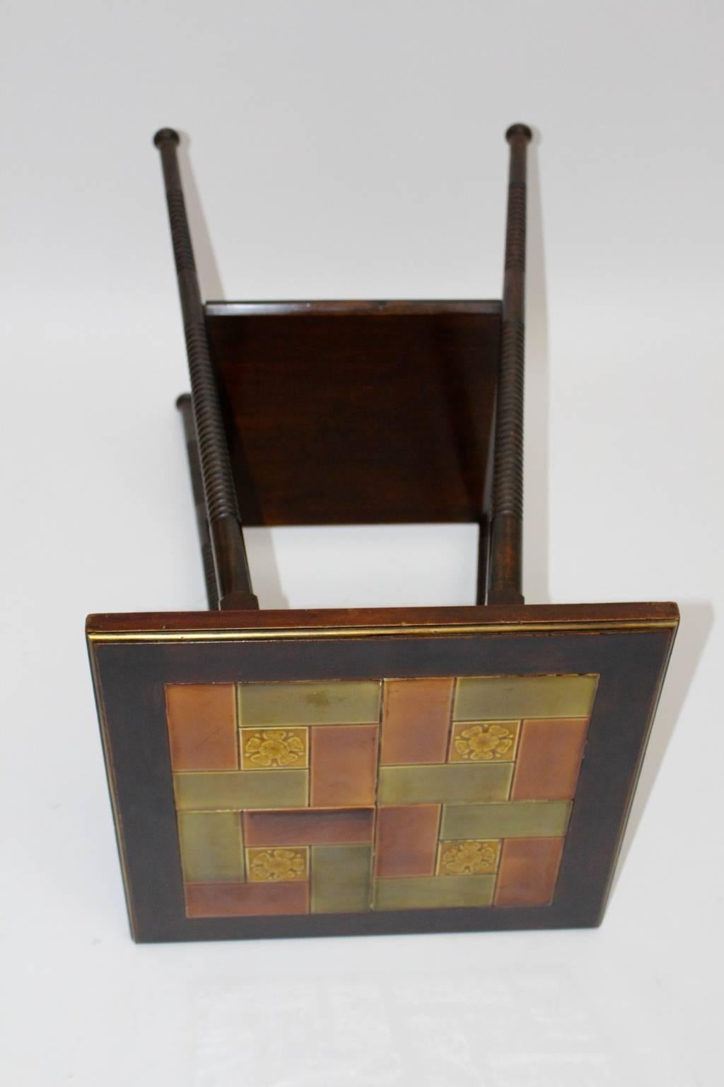 Art Deco Era Side Table, circa 1930 with Ceramic Tiles Used by Adolf Loos In Good Condition For Sale In Vienna, AT
