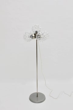 Space Age Vintage Clear Bubble Glass Floor Lamp 1970s