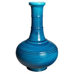Peacock Blue Monochrome String Vase by Shi Jie Weng, 2024