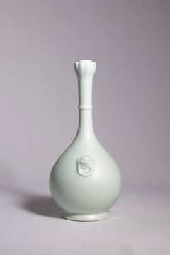 Contemporary Ceramic Ru-Type Celadon Lotus-Mouth Vase by Shi Jie Weng