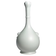 Contemporary Ceramic Ru-Type Celadon Lotus-Mouth Vase by Shi Jie Weng