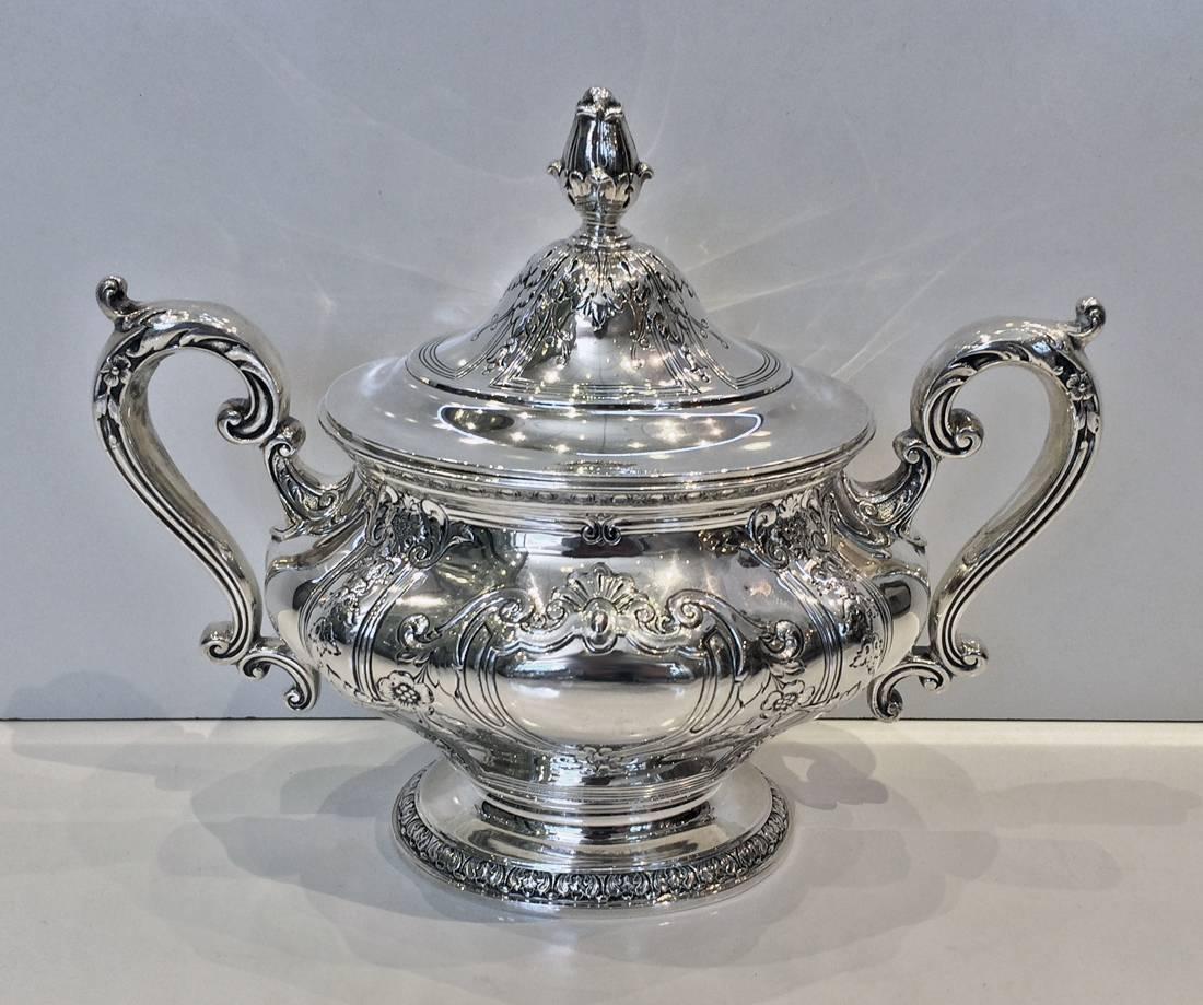 American Seven-Piece Gorham Sterling Silver Tea and Coffee Service and Tray, 1926
