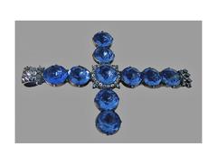 Rare Georgian 18th Century Diamond Gold Large Crucifix, circa 1800
