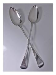 Pair of Georgian Silver Serving Basting Spoons, 1811, Eley, Fearn & Chawner
