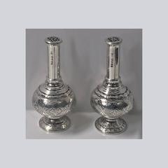Rare Form Antique Silver Casters by Joseph & John Angell, London, 1844