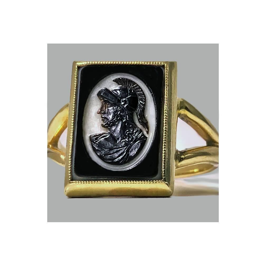 Other Antique 14-Karat Hardstone Intaglio Ring, circa 1900