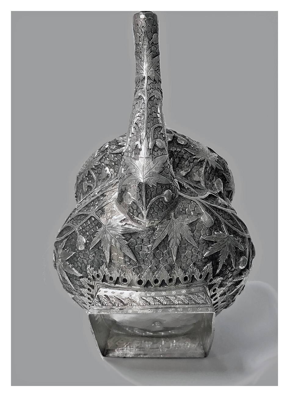 Antique Kashmir India Silver Tea Set Srinagar, circa 1910 3