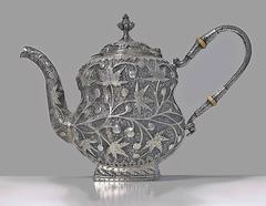 Antique Kashmir India Silver Tea Set Srinagar, circa 1910