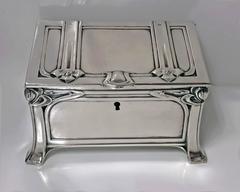 Rare Large Silver Jugendstil Nouveau Casket Box, Austrian, circa 1900
