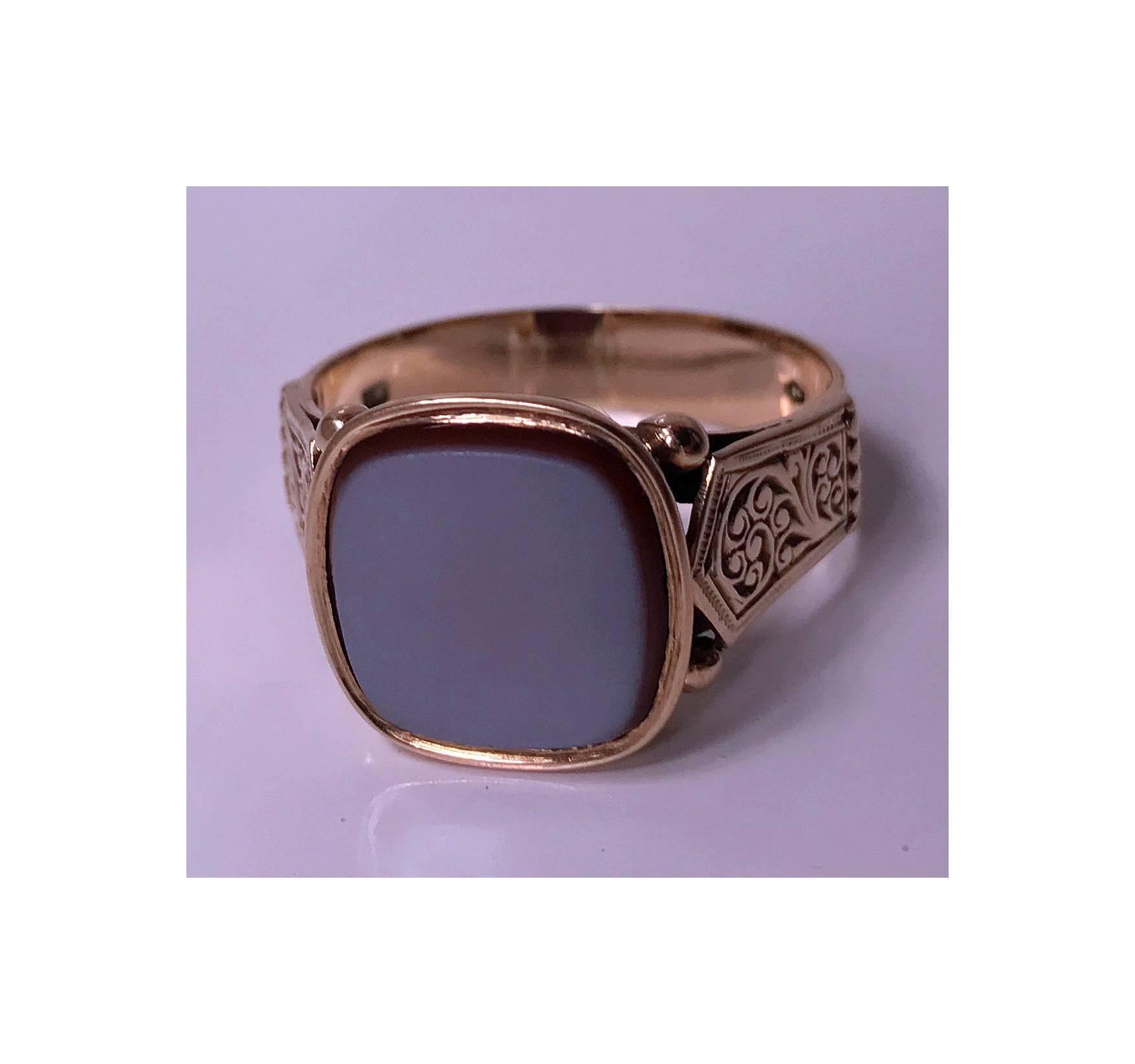 Antique Gold Gentleman's Signet Ring, Austria, circa 1890 In Good Condition In Toronto, Ontario