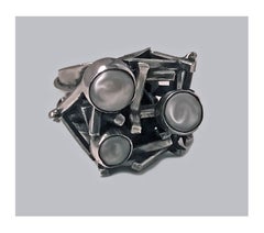 Rachel Gera Abstract Modernist Sterling Ring, Israel, circa 1975