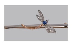 Antique Platinum Gold Gem Dragonfly, English, circa 1910