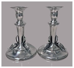 Carl Poul Petersen Sterling Candlesticks, Montreal, circa 1950