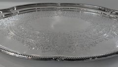 Großes antikes Silbertablett, Walker & Hall, um 1890
