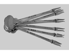 Six Sterling Enamel Cocktail Martini Sticks, Birmingham 1960 Alexander Clark