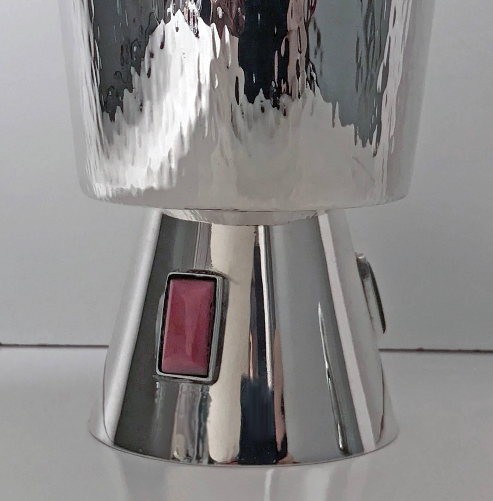 1970s Sterling Silver and Agate Goblet  In Excellent Condition In Toronto, Ontario