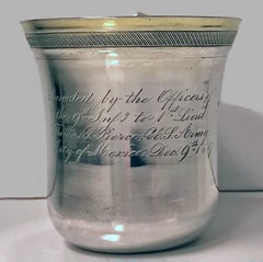 Regimental Spanish Colonial Silver Mexican 19th Century Mug, circa 1847