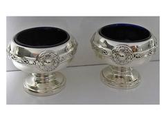 Arts & Crafts English Silver Condiment Set, Birmingham, 1923, Henry Matthews