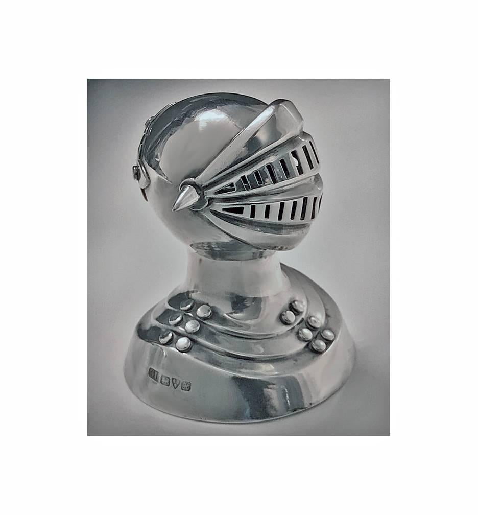 Sterling Silver Novelty Silver Pepper Caster of a Knight in Armour, Chester, 1908
