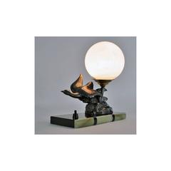 Lampe héron Art Déco:: France:: circa1930:: Signé Limousin